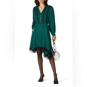 Koché Collective Lace Trim Leopard Dress, French size‎ 36 US 4